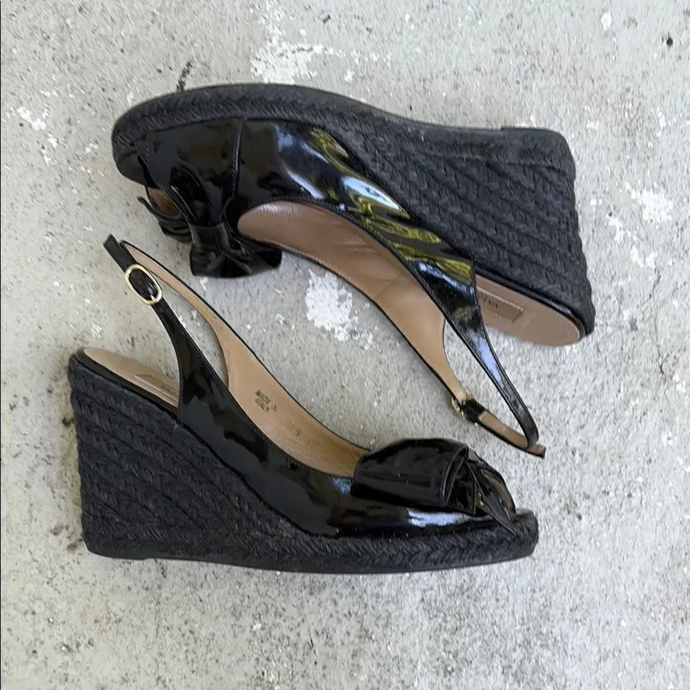 Valentino Bow Patented leather wedges
